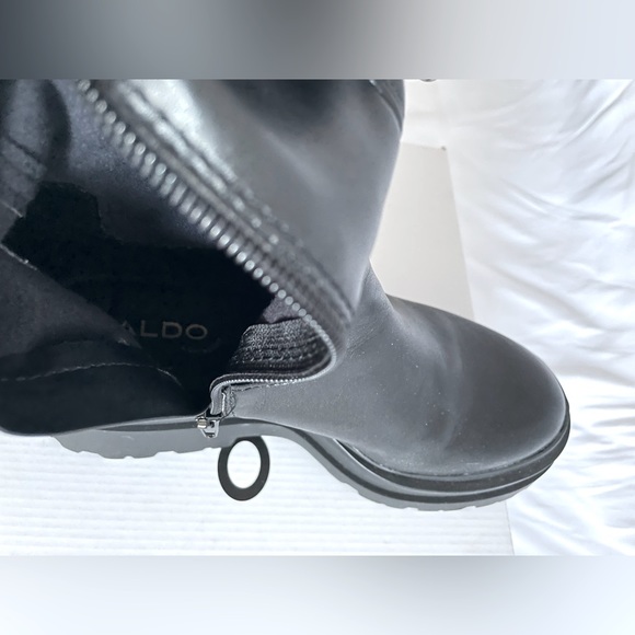 Aldo Women’s Black Lug Sole Knee High Boot Size 7 - Picture 11 of 12